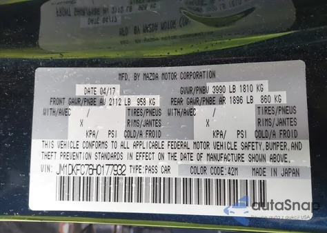 2017 Mazda Cx-3 Touring from USA, damaged, VIN JM1DKFC76H0177932